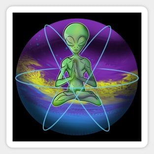 Zen Alien Yoga Magnet